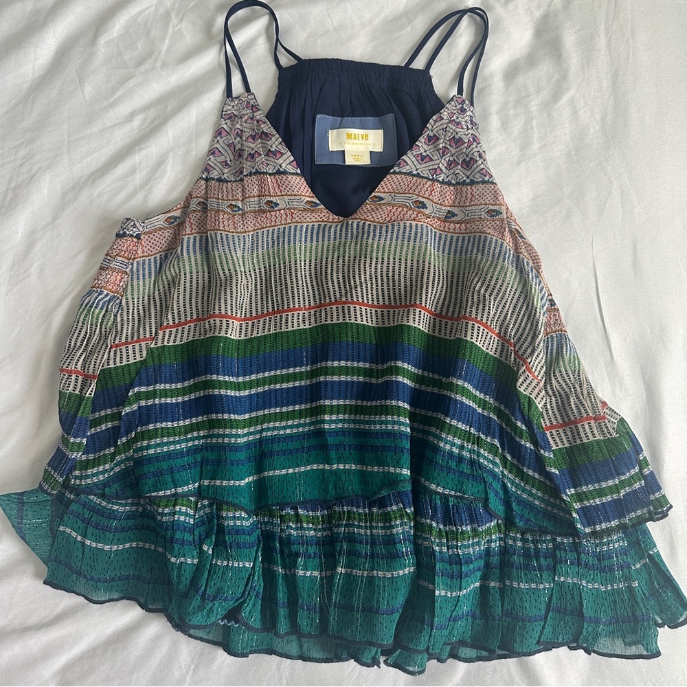 Maeve Anthropologie Ruffled Tiered Top